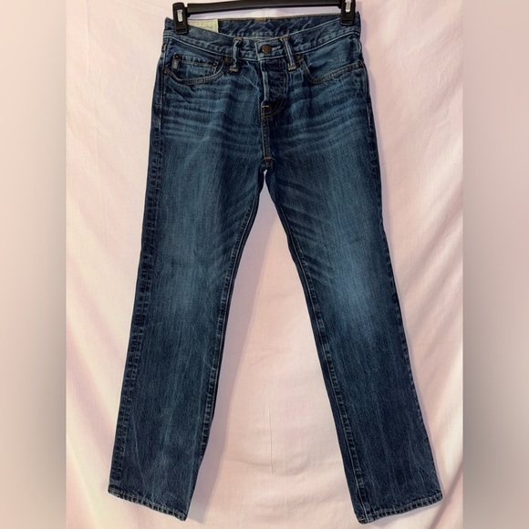 Abercrombie & Fitch Mens Straight Leg Jeans in Deep Blue - Picture 1 of 12
